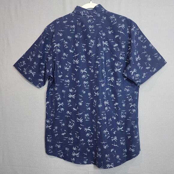 Nicoby Short Sleeve Soft Mens Button Down Shirt Blue Palm Trees Sz M - Picture 3 of 7